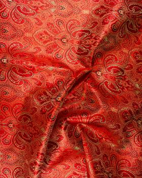 Indian paisley jacquard satin Red - Tissushop